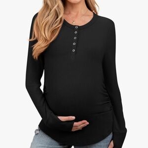 2 Amazon Black Long Sleeve Maternity Top